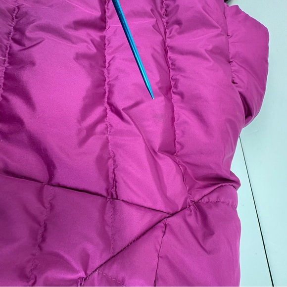 Lands End Down Puffer Jacket Womens XL Tall Magenta Pink Full Zip Pockets - Picture 9 of 15